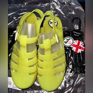 Neon Yellow Juju Jelly Sandals size US 8/UK 6